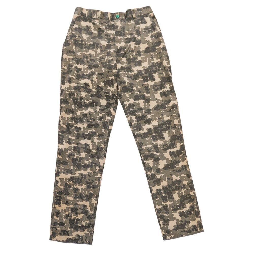 Mens 32 Camo Corduroy Pants Brown Tan Camouflage Straight Fit Flat Front NWT